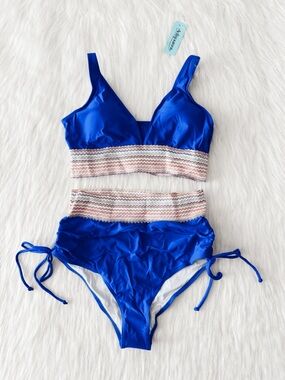 NWT Amazon Blue Bikini Set Size Medium